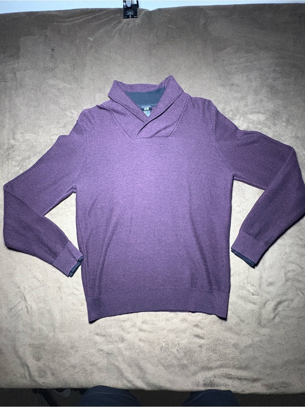 H&M Maroon Shawl Collar Sweater - Size Mens Medium